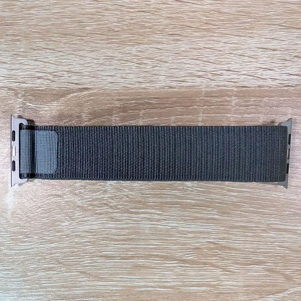 Apple Watch Nylon Sport Loop Band Black Gray Adjustable Replacement